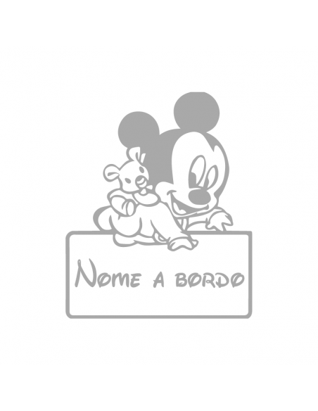 Bimbo a Bordo Nome Personalizzato Disney - Adesivo Prespaziato