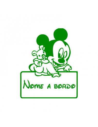 Bimbo a Bordo Nome Personalizzato Disney - Adesivo Prespaziato -  AdesiviStore