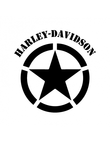 Harley Davidson Stella Militare - Adesivo Prespaziato - AdesiviStore