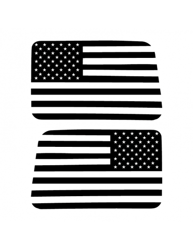 Coppia Bandiera USA Finestrini - Adesivo Prespaziato