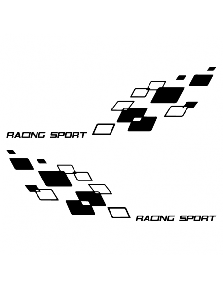 Coppia Strisce Racing Sport Griglie - Adesivo Prespaziato
