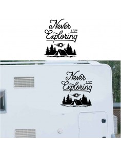 Never Stop Exploring Camping - Adesivo Prespaziato 2
