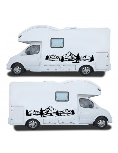 Coppia Montagne Pini - Adesivo Prespaziato 2