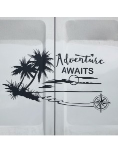Spiaggia Adventure Awaits - Adesivo Prespaziato