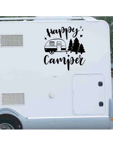 Happy Camper - Adesivo Prespaziato