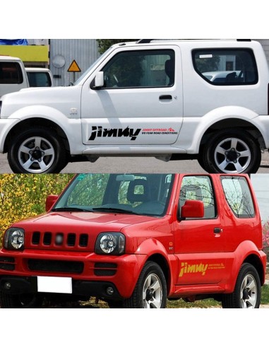 Adesivi Laterali Per Suzuki Jimny - Strisce Off-Road 4x4 - Pellicola Air Free Gialla