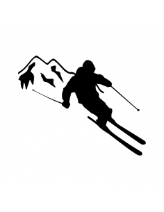 Sciatore Montagna - Adesivo Prespaziato