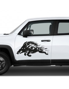 Cinghiale Corsa Tribale - Adesivo Prespaziato 2