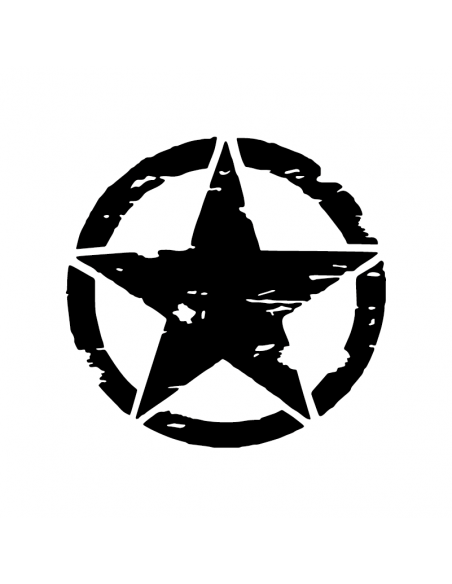 Stella Militare Consumata - Star Army - Adesivo Prespaziato