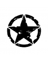 Stella Militare Consumata - Star Army - Adesivo Prespaziato