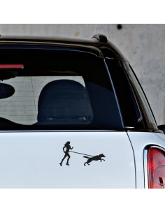 Donna Canicross - Adesivo Prespaziato 2