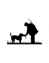Cacciatore cane e anatra - Adesivo Prespaziato
