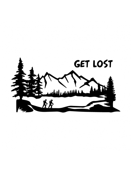 Get Lost Trekking Montagne - Adesivo Prespaziato