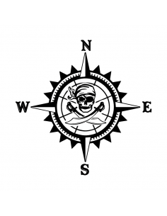 Pirati Rosa dei Venti - Adesivo Prespaziato