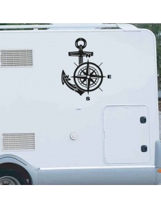 Ancora Rosa dei Venti Minimal - Adesivo Prespaziato 2