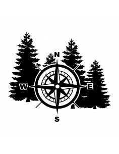 Rosa dei Venti Foresta - Adesivo Prespaziato