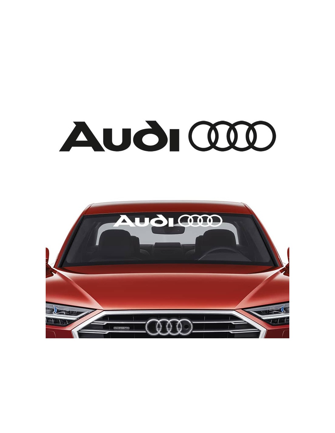 Logo Audi per Parabrezza - Adesivo Prespaziato - Adesivo Prespaziato -  AdesiviStore