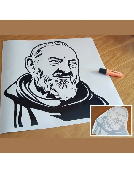 Padre Pio - Adesivo Prespaziato