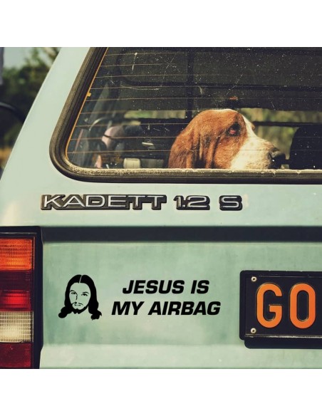 Jesus Is My Airbag - Adesivo Prespaziato