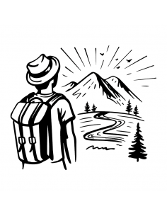 Viaggiatore Montagne - Adesivo Prespaziato 2