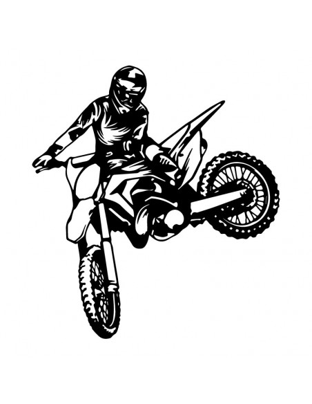 Motocross Salto - Adesivo Prespaziato