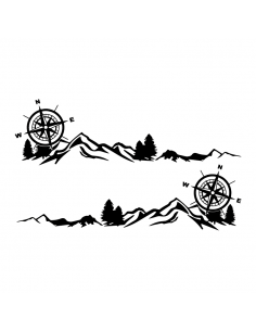 Coppia Laterali Montagne Rosa Venti - Adesivo Prespaziato 2