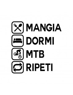 Mangia Dormi MTB Ripeti  - Adesivo Prespaziato 2