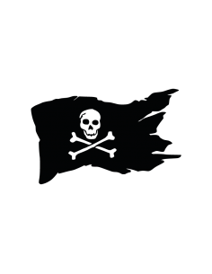 Bandiera Pirati Jolly Roger - Adesivo Prespaziato