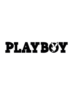 Playboy Scritta con Coniglio -Adesivo Prespaziato