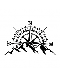 Rosa dei Venti Montagne V2 - Adesivo Prespaziato 2