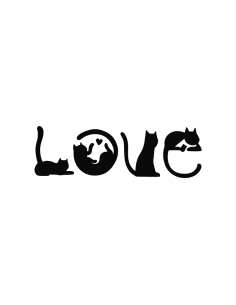 Gatti Love - Adesivo Prespaziato