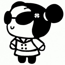 Pucca con occhiali da sole - Adesivo Prespaziato