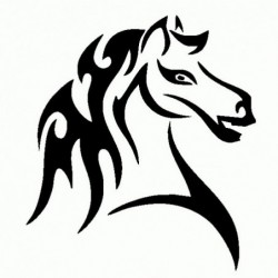 Cavallo Tribale - Adesivo Prespaziato