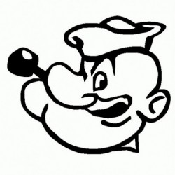 Braccio di Ferro Popeye - Adesivo Prespaziato